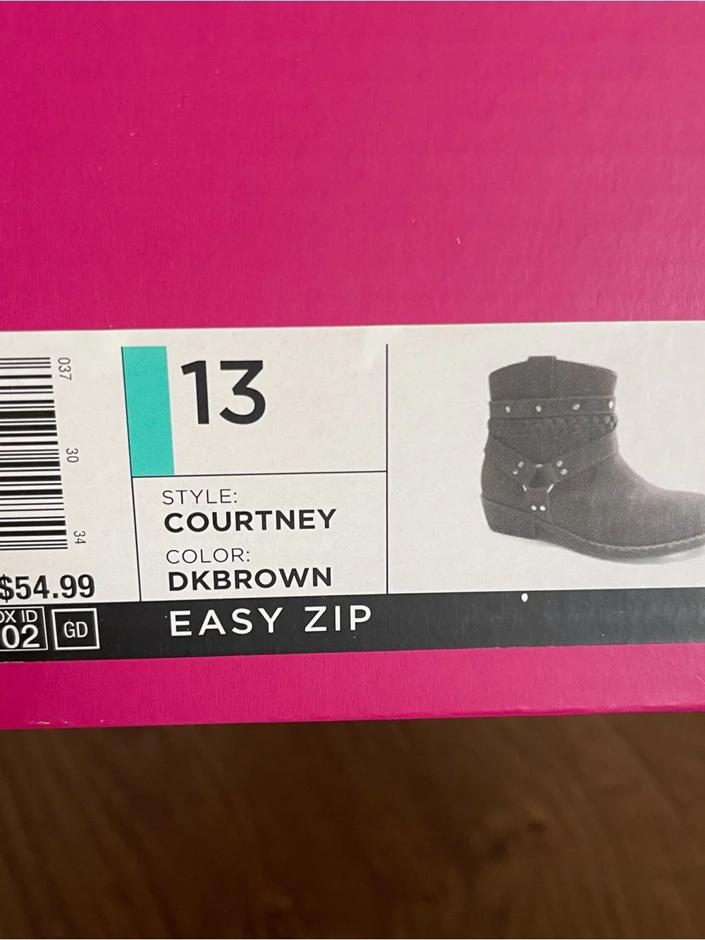 Girls Ankle Boots Pu Leather Side Zipper Fashion Cowboy Inspired Boots Sz 13 T